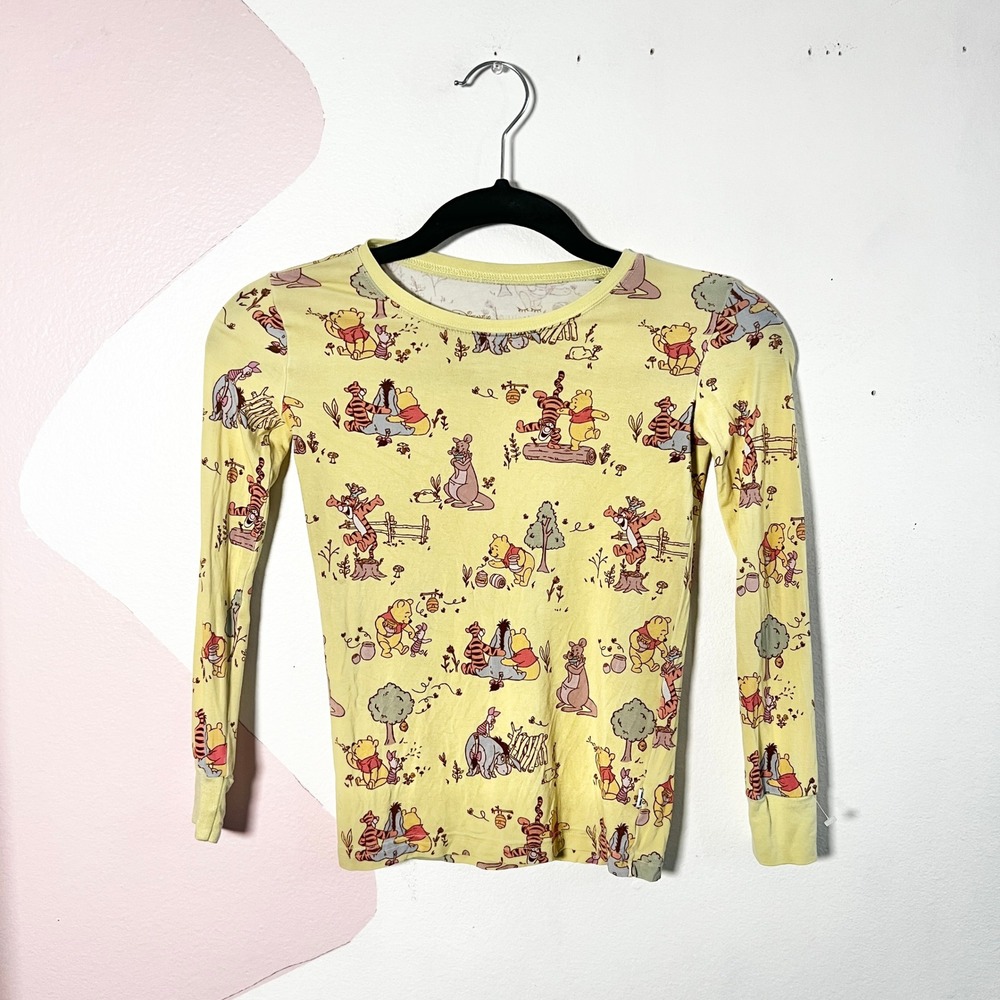 Disney Little Sleepies Winnie the Pooh Bamboo Pajama‎ Top Yellow Kids 7/8
